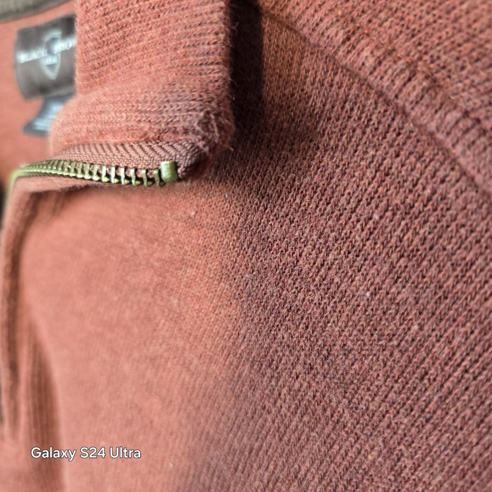 Sweater Mens 1/4 Zip Medium By Brown Black - Picture 8 of 12